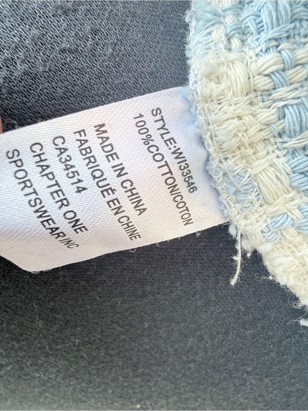 Classic Tweed Women's Jacket in Light Blue and Cream - Picture 8 of 13